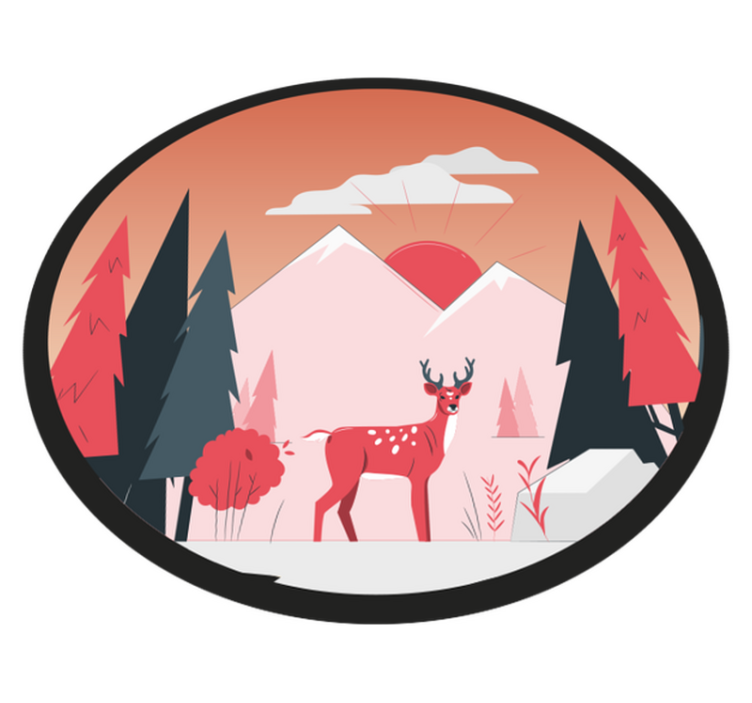 Vinyl Teppich rund Waldlandschaft - TenStickers