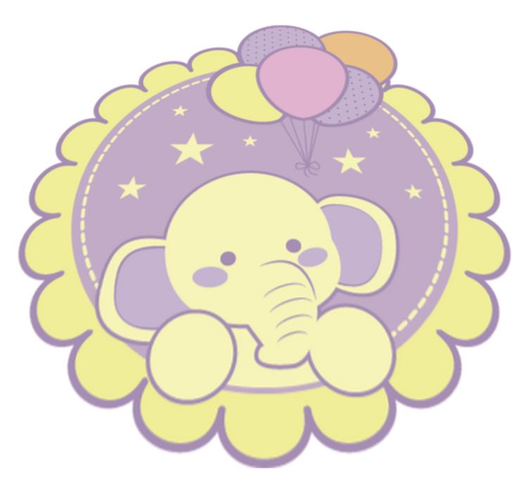 Vinyl Teppich Kinder elefantenballons - TenStickers