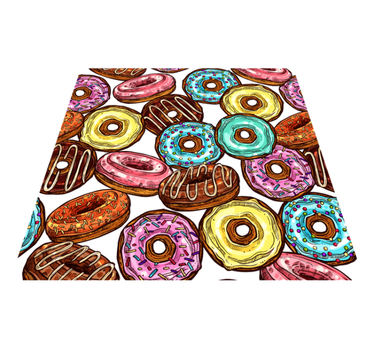 Vinyl Teppich kindlich bunte donut-sammlung - TenStickers