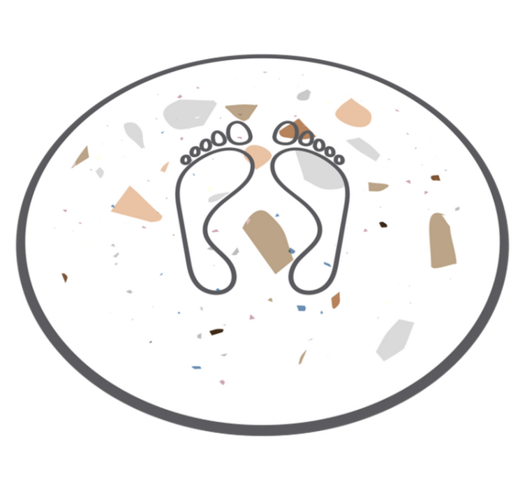 Vinyl Teppich rund Terrazzo-fußabdrücke - TenStickers