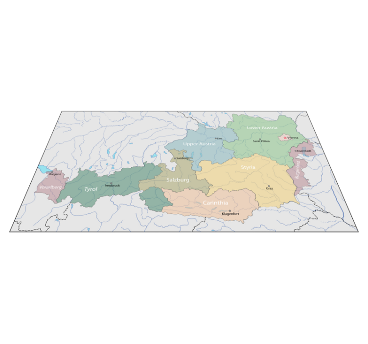 Vinylteppich Weltkarte Bunte karte Österreich - TenStickers