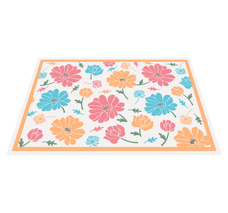 Vinyl Teppich Blumen buntes blumenmuster - TenStickers