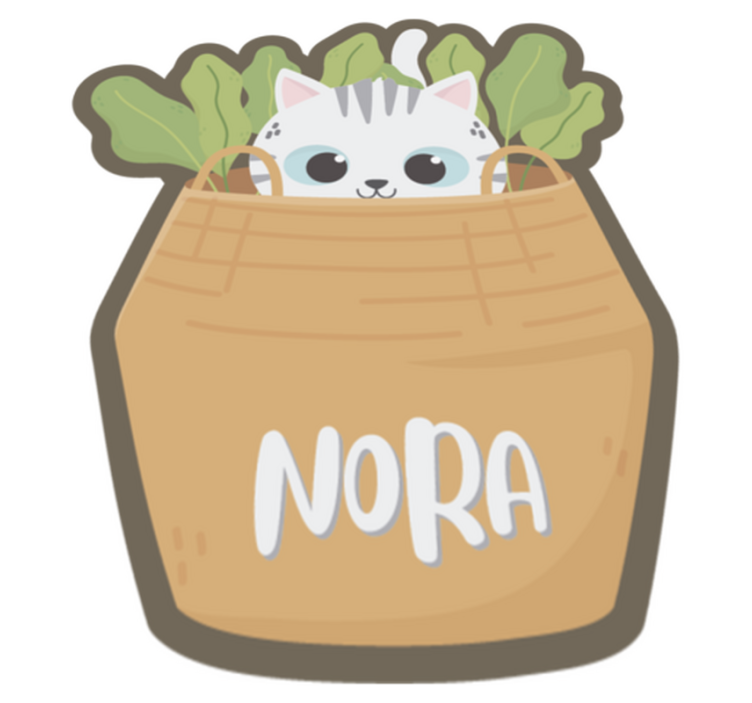 Vinyl Teppich mit Namen personalisierte katze - TenStickers