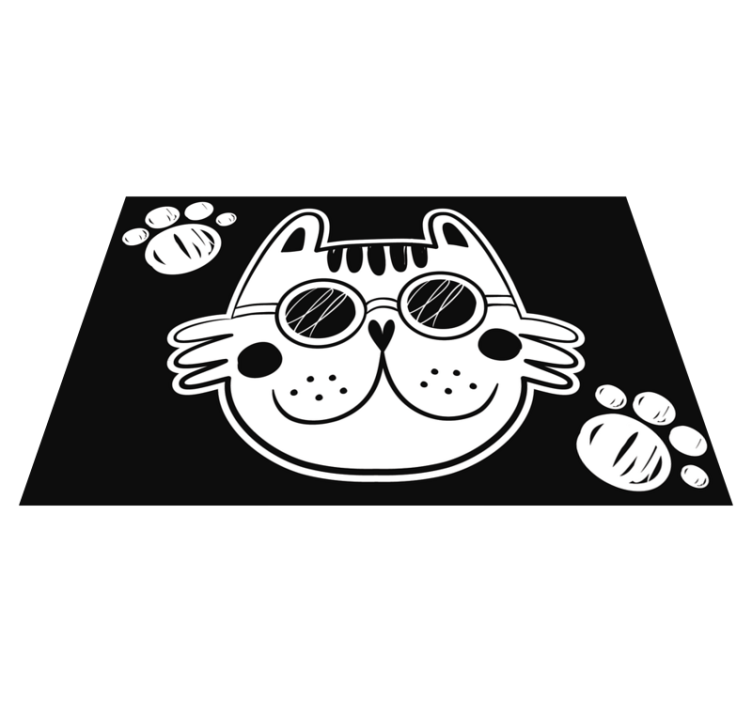 Vinyl Teppich Kinder cartoon-katzenillustration - TenStickers