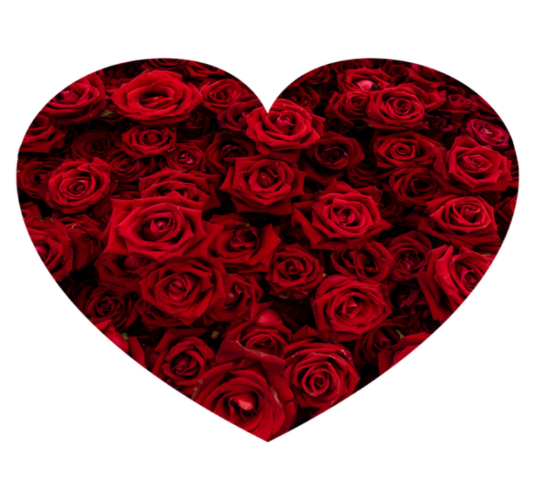 Vinyl Teppich Blumen herzförmige romantik - TenStickers