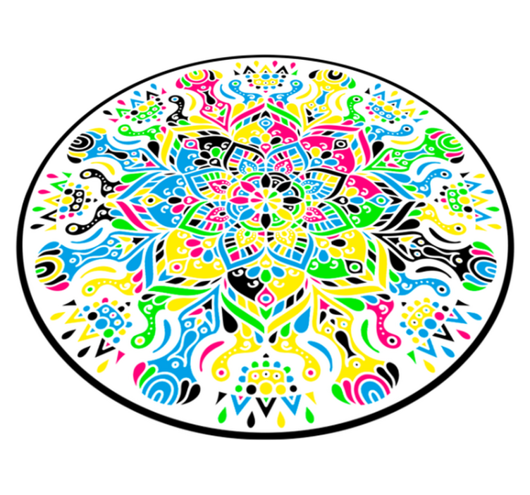 Vinyl Teppich Mandala lebendiges Kreismotiv - TenStickers