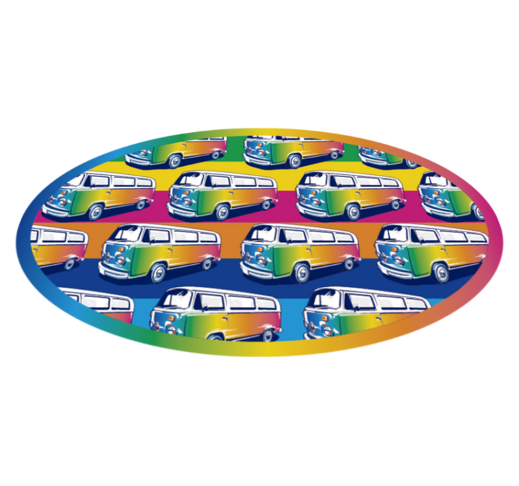 Vinyl Teppich kindlich retro-fahrzeugparade - TenStickers