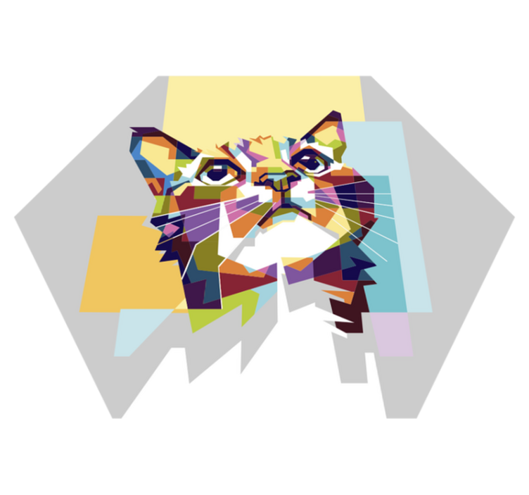 Vinyl Teppich geometrisch geometrische katze - TenStickers