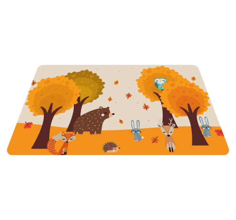Vinyl Teppich Kinder herbstliche waldfreunde - TenStickers