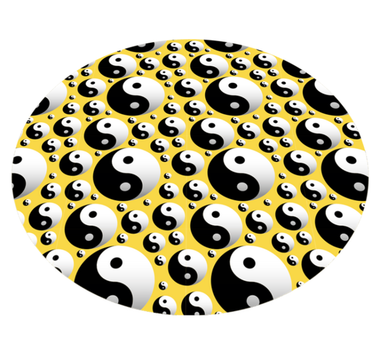 Vinylteppich ethnisch Runder Vinyl Teppich yin yang kreise - TenStickers