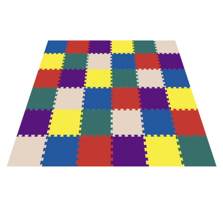 Vinyl Teppich kindlich bunte puzzlematte - TenStickers