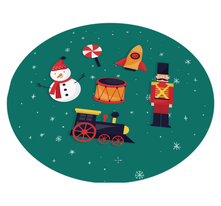 Vinylteppich Wohnzimmer Weihnachtsspielzeug - TenStickers