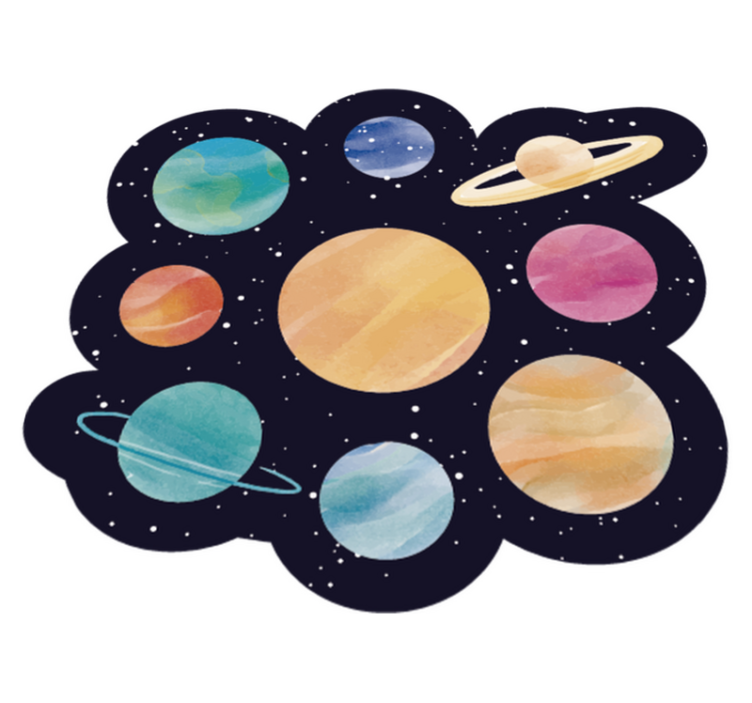 Vinylteppich kindlich Verschiedene planeten - TenStickers