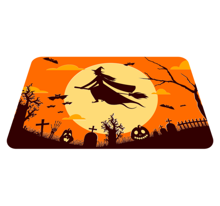 Vinyl Teppich Halloween gruselige halloween-silhouette - TenStickers