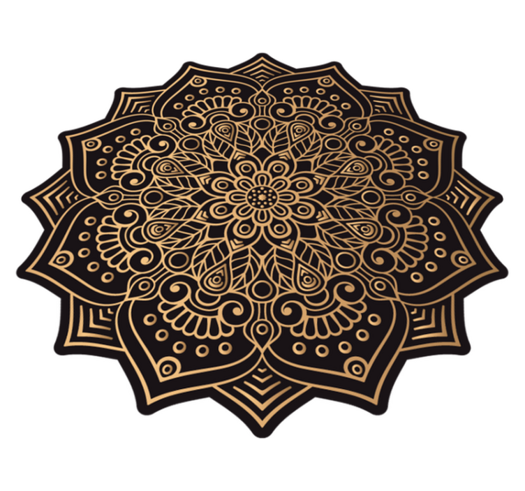 Vinyl Teppich goldenes Mandala - TenStickers