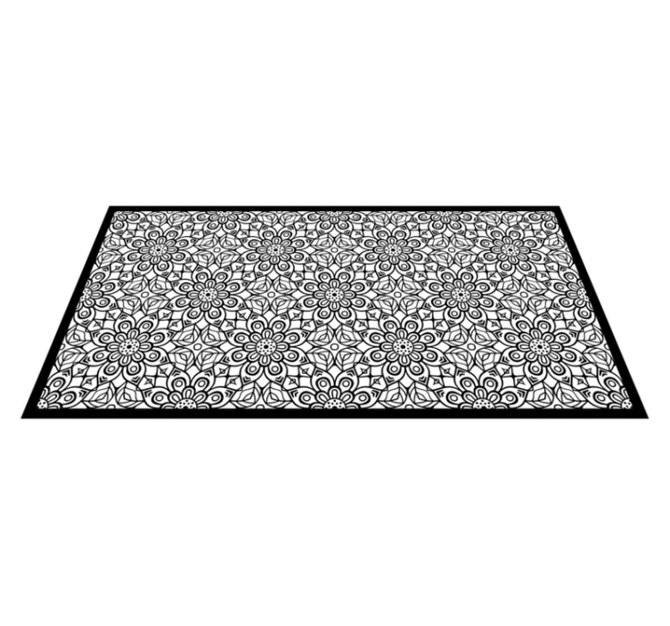 Vinylteppich Mandala Schwarzweiss-mandalamuster - TenStickers