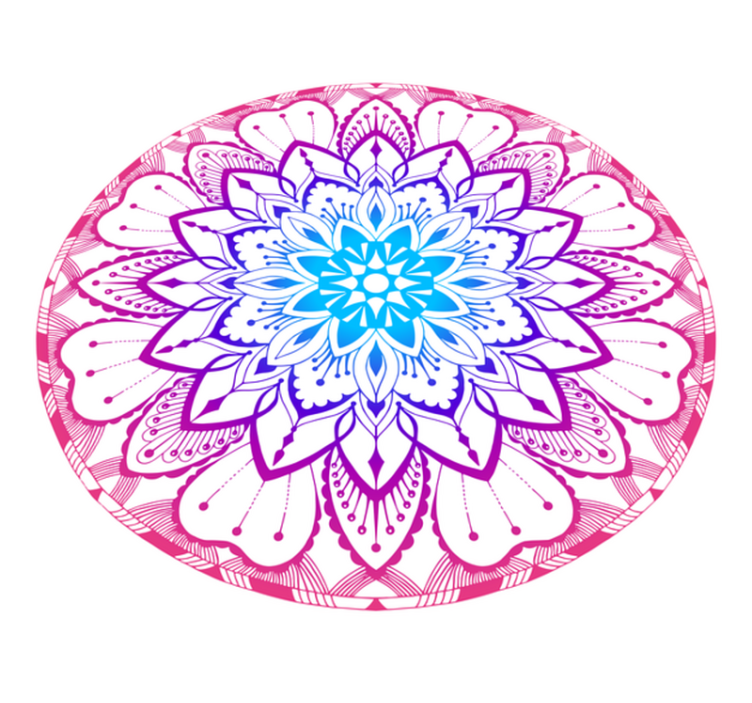 Vinylteppich Mandala Kreisförmiges blaues und lila mandala - TenStickers