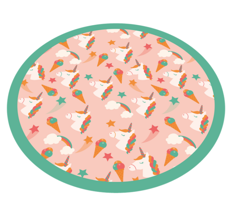 Vinyl Teppich Kinder einhorn motiv kreis - TenStickers