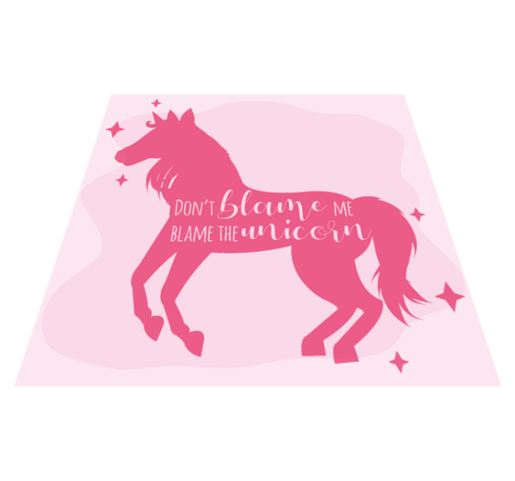 Vinyl Teppich Kinder beschuldige das einhorn - TenStickers