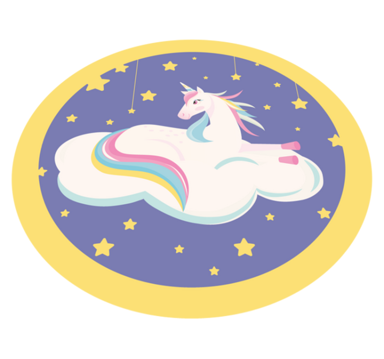 Vinyl Teppich Baby einhorn traumkreis - TenStickers