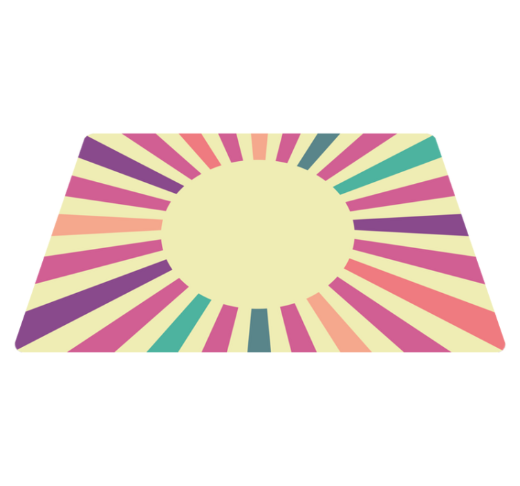 Vinyl Teppich geometrisch design mit strahlenförmigen linien - TenStickers