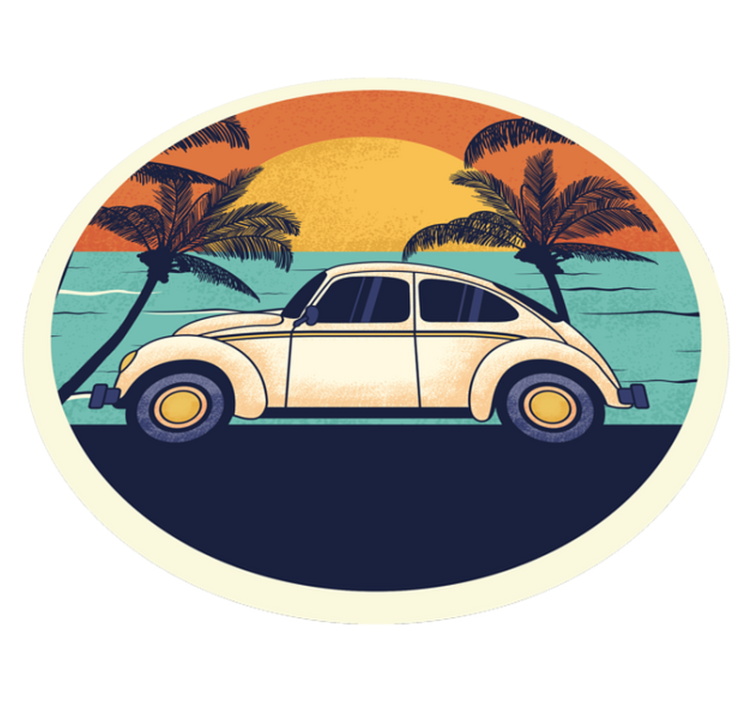 Vinyl Teppich Vintage retro-autolandschaft - TenStickers