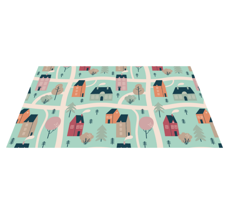 Vinyl Teppich Kinder kinder spielen dorf - TenStickers