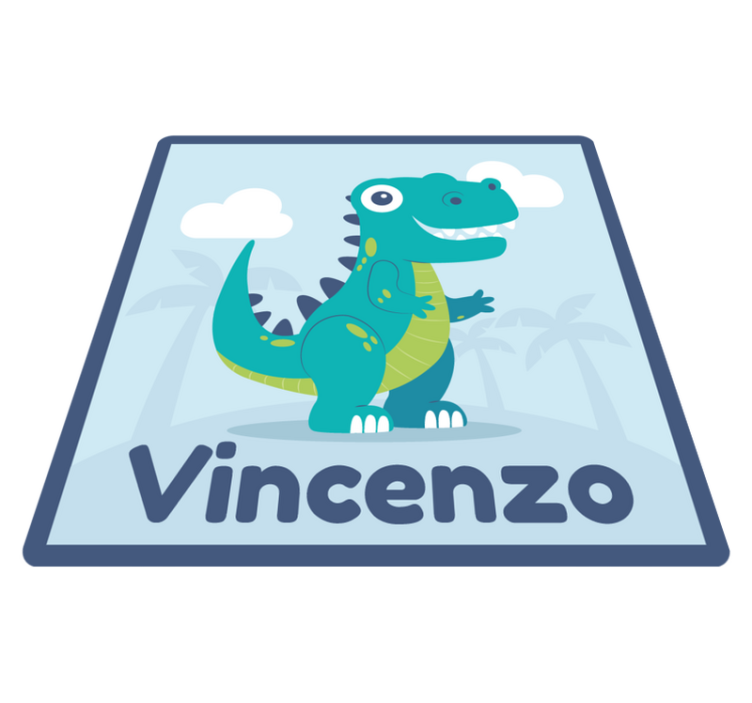 Vinylteppich mit Name T rex dinosaurier - TenStickers