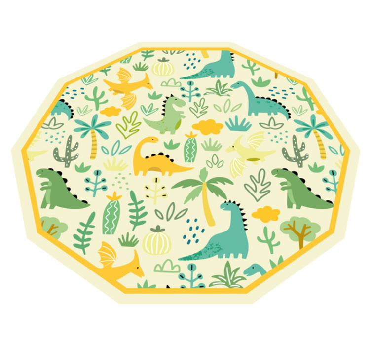 Vinyl Teppich kindlich dinosaurier-sechseck - TenStickers