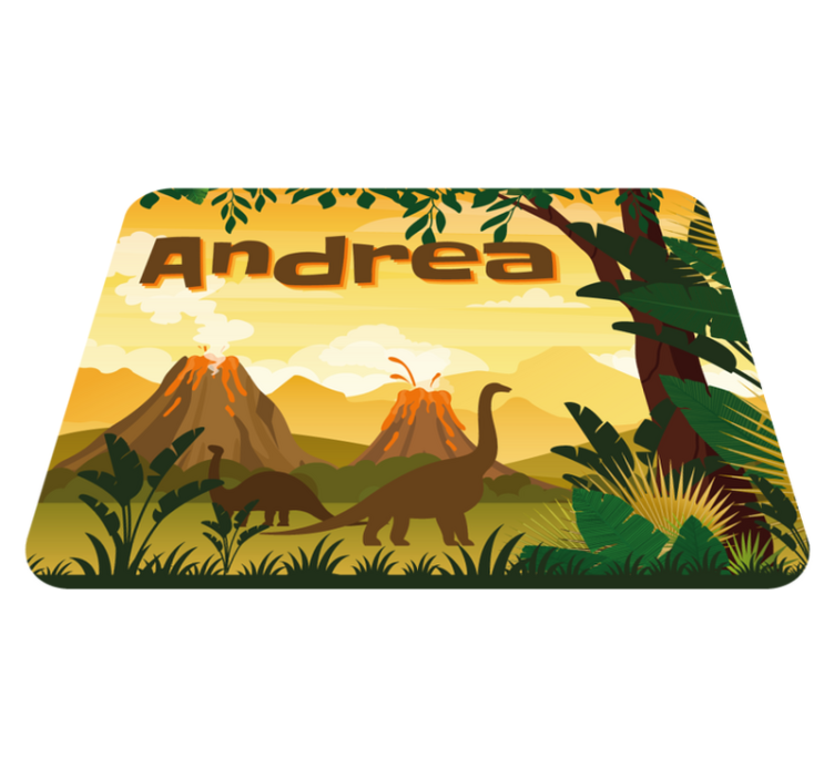 Vinylteppich mit Name Schöne landschaft mit dinosauriern - TenStickers