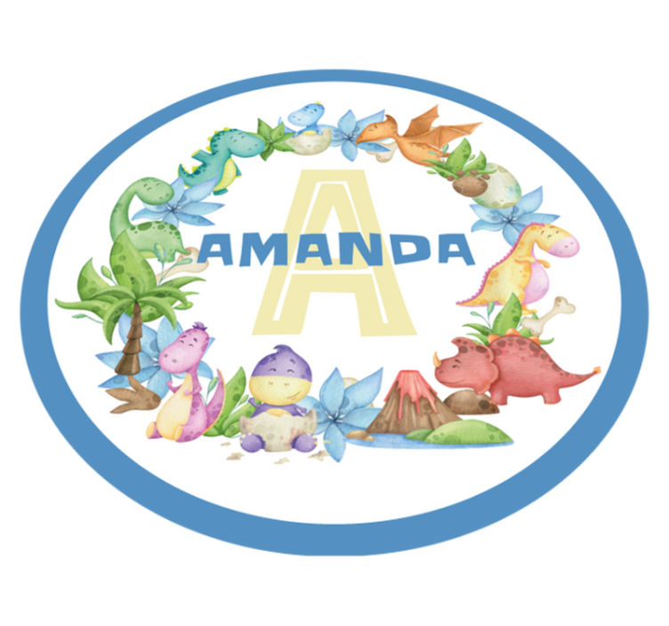 Vinyl Teppich mit Namen dinosaurierkreis - TenStickers