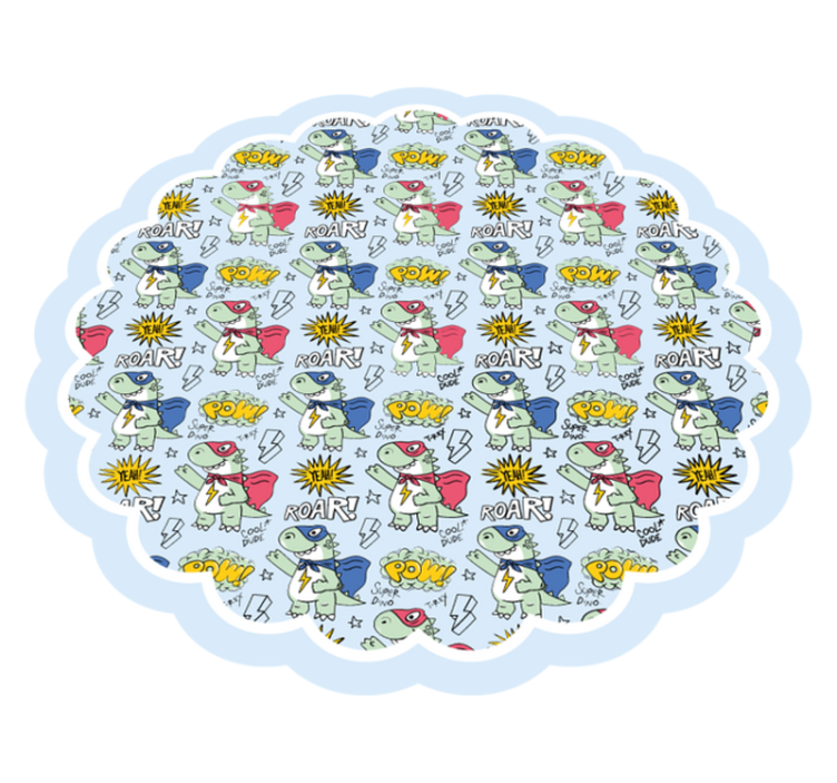 Vinyl Teppich Kinder superhelden-dinos - TenStickers