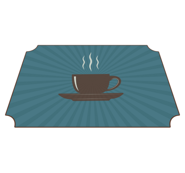 Vinylteppich modern Blauer Hintergrund der espressokaffeetasse - TenStickers