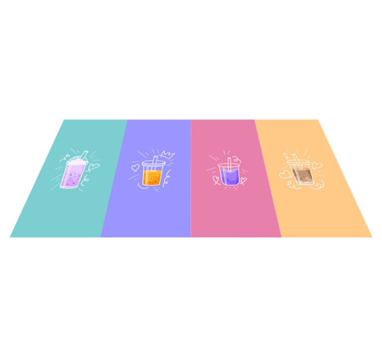 Vinyl Teppich Text getränke-doodle-quadrate - TenStickers