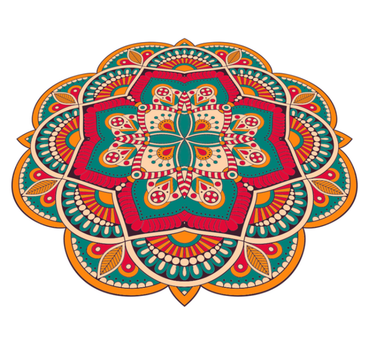 Vinyl Teppich Mandala lebendiges, farbenfrohes design - TenStickers