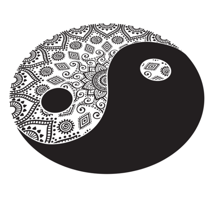 Vinylteppich Mandala Mandala yin yang - TenStickers