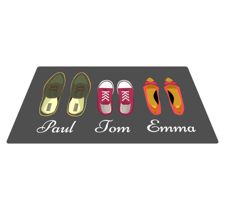 Vinylteppich mit Name Namen der familienmitglieder mit schuhen - TenStickers