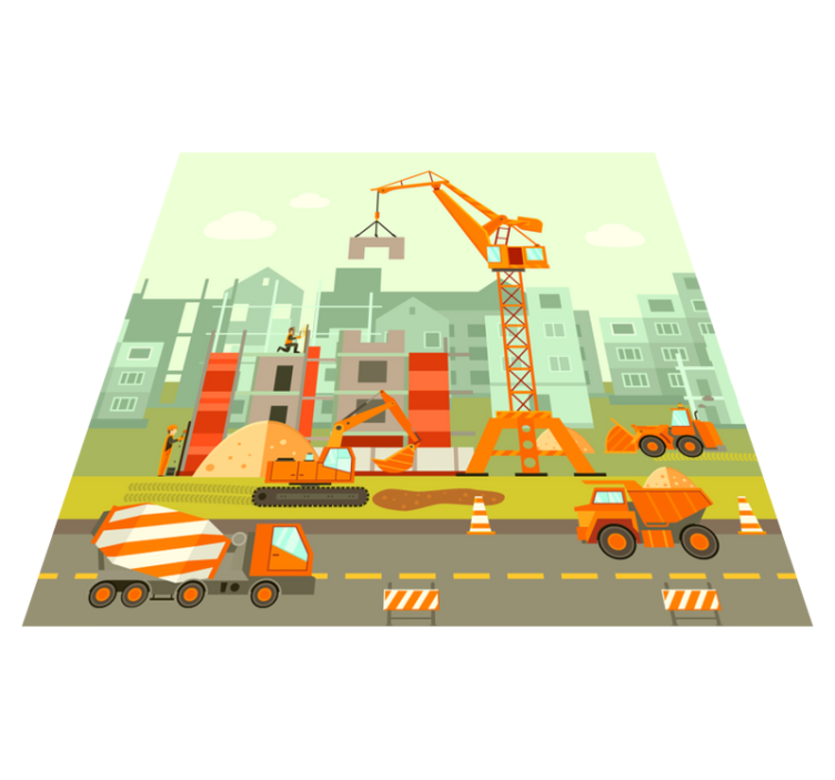 Vinyl Teppich Kinderzimmer bau spielplatz - TenStickers