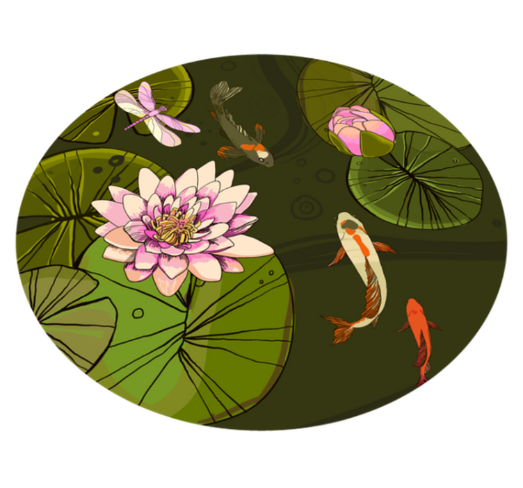 Vinyl Teppich Blumen abbildung der teichfauna - TenStickers