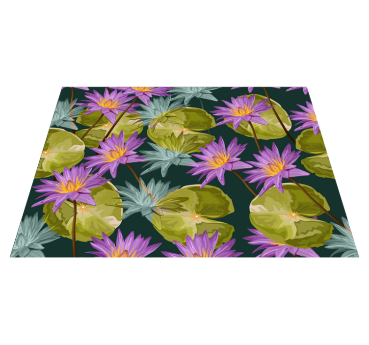 Vinyl Teppich Blumen botanische seerosen - TenStickers