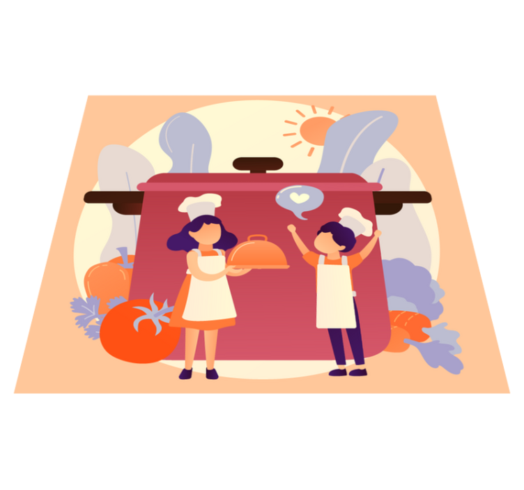 Vinyl Teppich Kinder kulinarische charaktere - TenStickers