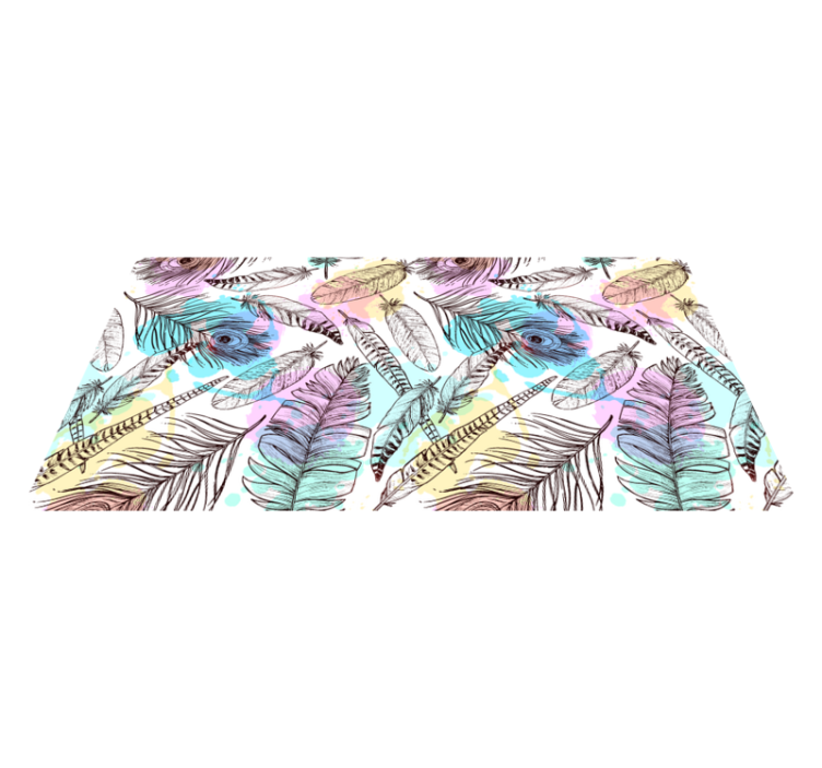 Vinyl Teppich Blumen federmotiv - TenStickers