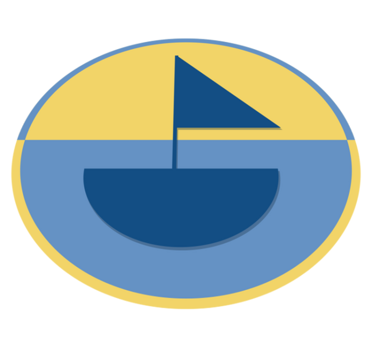 Vinyl Teppich geometrisch geometrisches segelbootmotiv - TenStickers