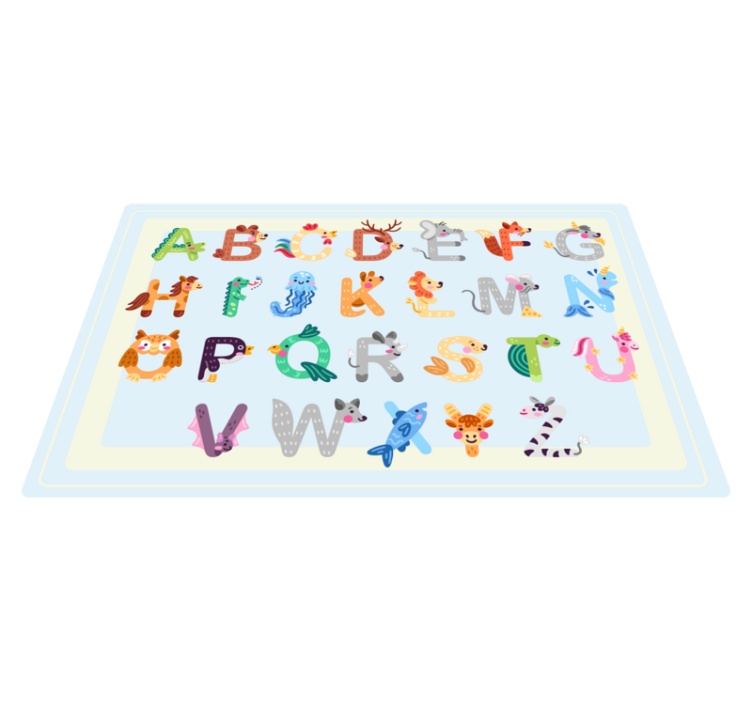 Vinyl Teppich Alphabet alphabetische kreaturen - TenStickers