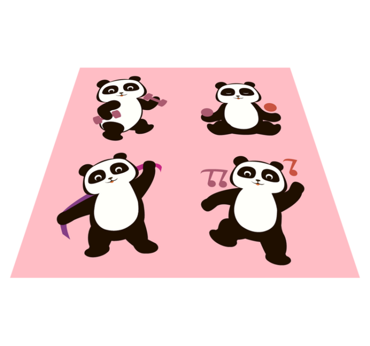 Vinyl Teppich Kinder panda tanz motiv - TenStickers
