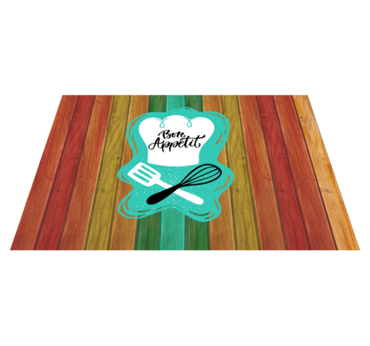 Vinyl Teppich Text guten appetit-emblem - TenStickers