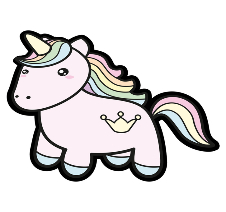 Vinyl Teppich kindlich pastell einhorn illustration - TenStickers