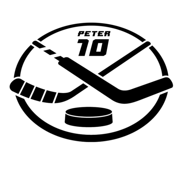 Vinyl Teppich mit Namen hockey-emblem personalisiert - TenStickers