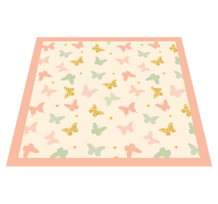 Vinyl Teppich Baby schmetterling pastell - TenStickers