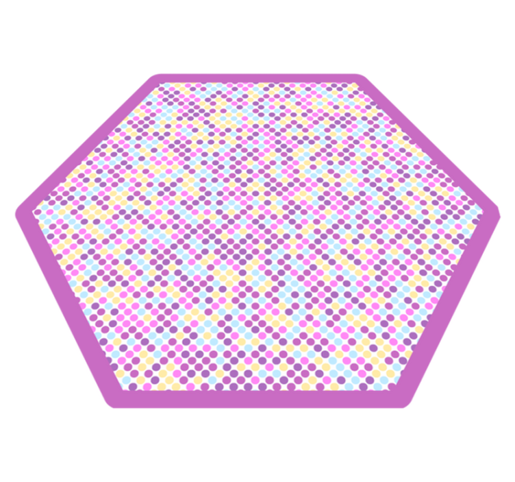 Vinyl Teppich kindlich polka sechseck - TenStickers